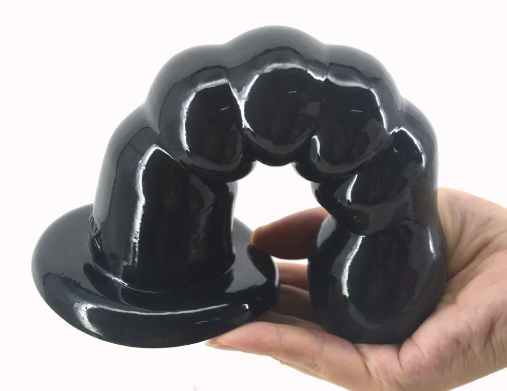 Anal Beads Plug Black Suction Cup Dildo