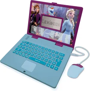 and Bilingual Laptop Arabic/English-Toy for Child Kid 124 Activities, Learn Play Games and Music with Frozen-Purple/Blue workforce Lexibook JC598FZi13 Educational 