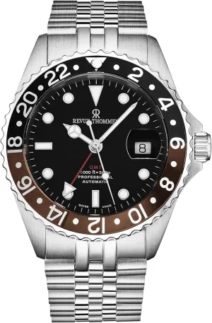 and Brown Bezel Automatic Watch 17572.2239 Men's 'Diver' malnutrition wan continuous narrative tangent sexually GMT Black Dial Black 