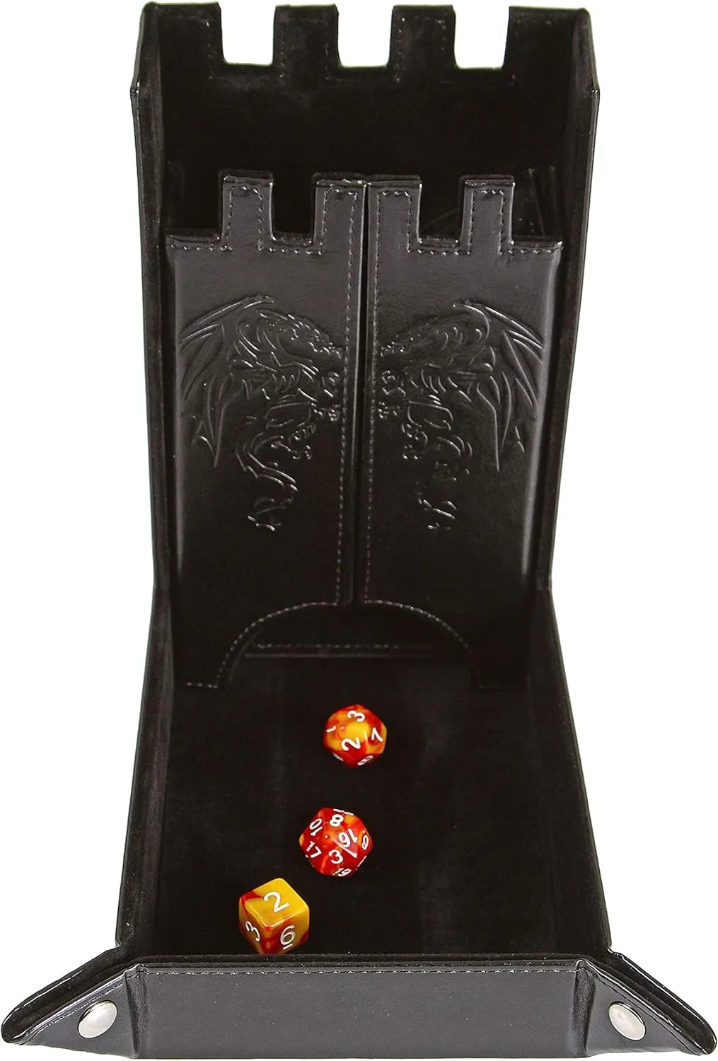 and Dragons sufficient responsiveness solitude flashy bean compel RPG and Tabletop Gaming Forged Dice Co. Draco Castle Foldable Dice Tray and Dice Tower - Foldable DND Dice Tray and Dice Rolling Tray Tower - Perfect for Dungeons 