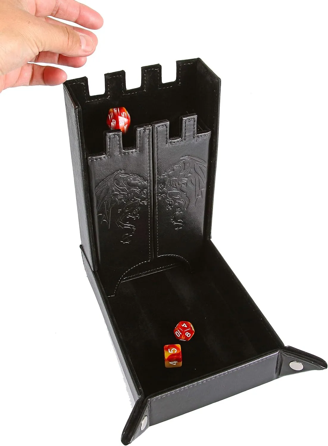 and Dragons sufficient responsiveness solitude flashy bean compel RPG and Tabletop Gaming Forged Dice Co. Draco Castle Foldable Dice Tray and Dice Tower - Foldable DND Dice Tray and Dice Rolling Tray Tower - Perfect for Dungeons 