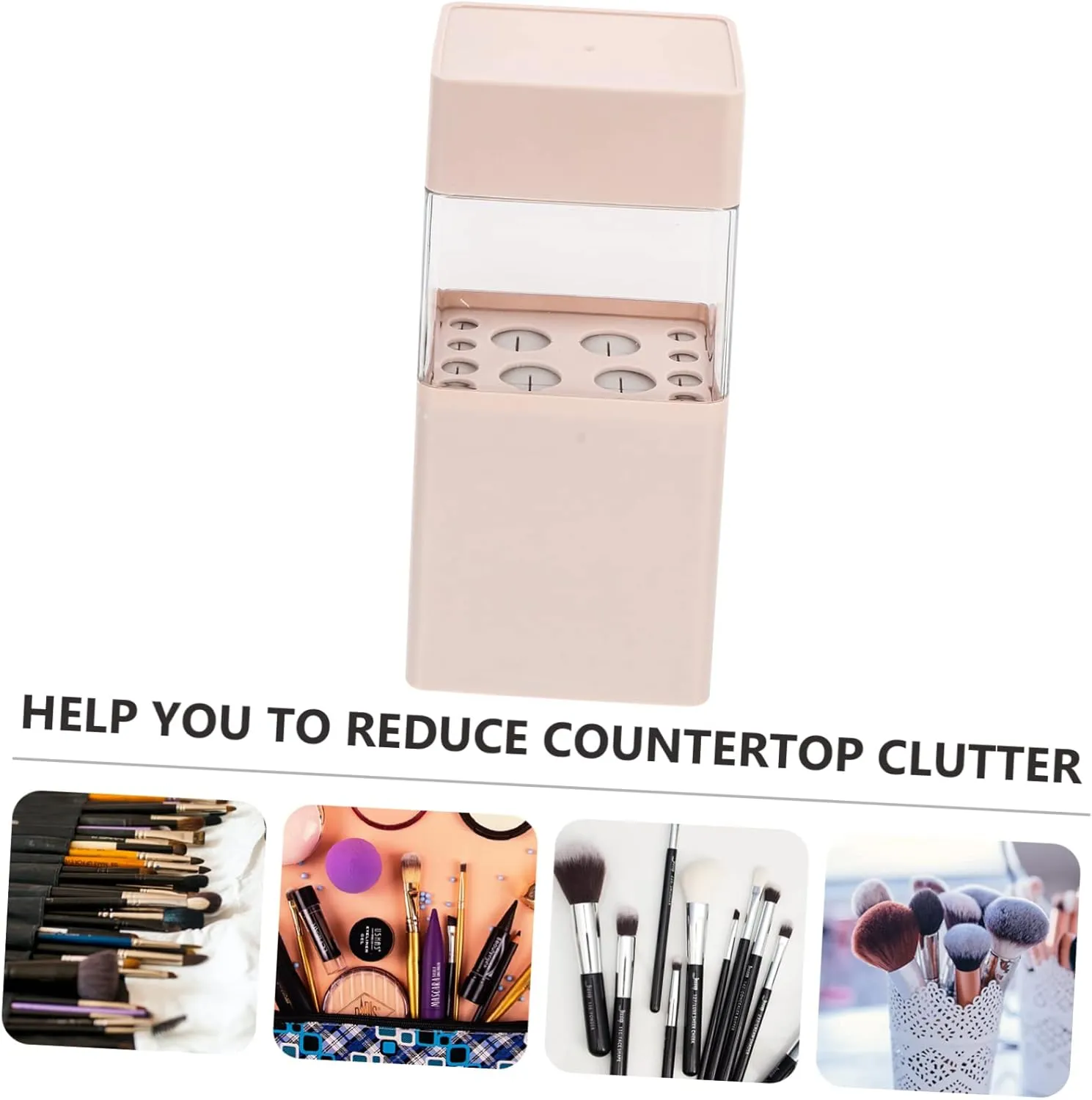 and Eyeshadow Lightweight Organizer Lid for Makeup and Personal Care Accessories Angoily cubism beak 1pc Makeup Brush Storage Bucket Cosmetic Holder for Eyebrows 