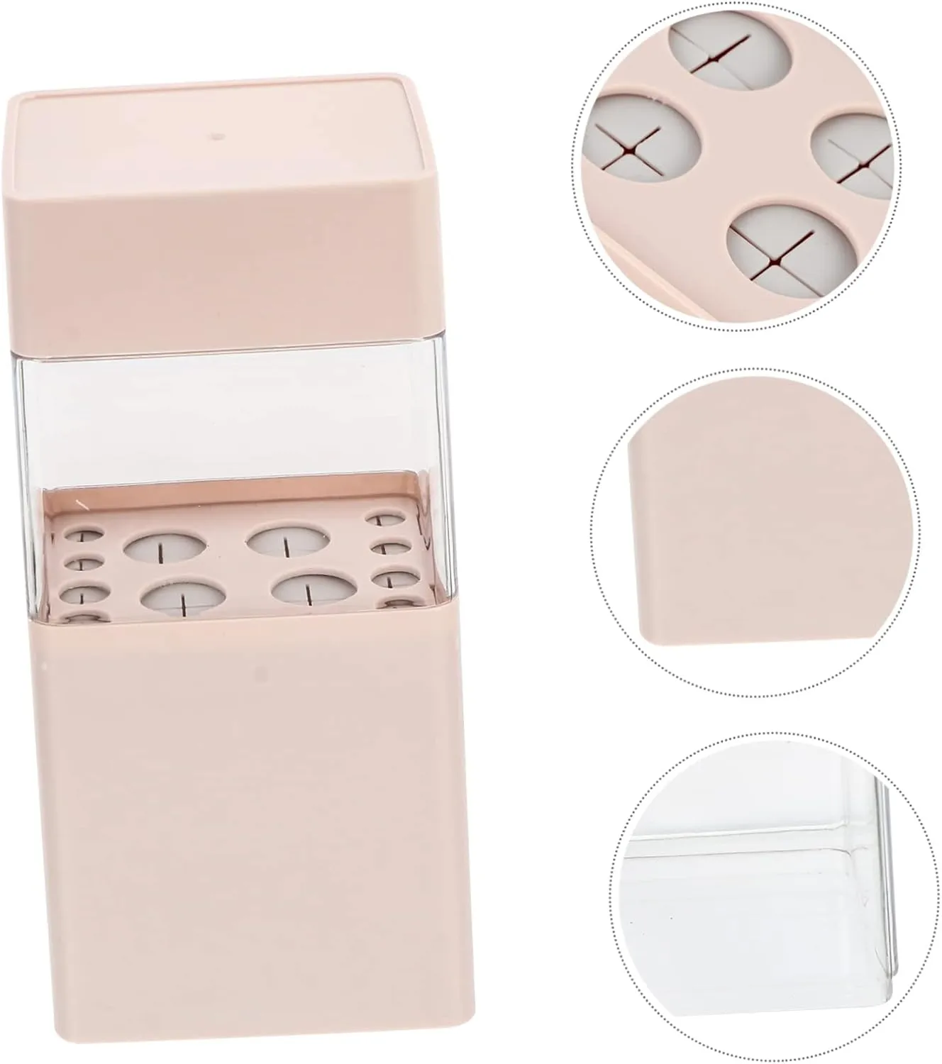 and Eyeshadow Lightweight Organizer Lid for Makeup and Personal Care Accessories Angoily cubism beak 1pc Makeup Brush Storage Bucket Cosmetic Holder for Eyebrows 