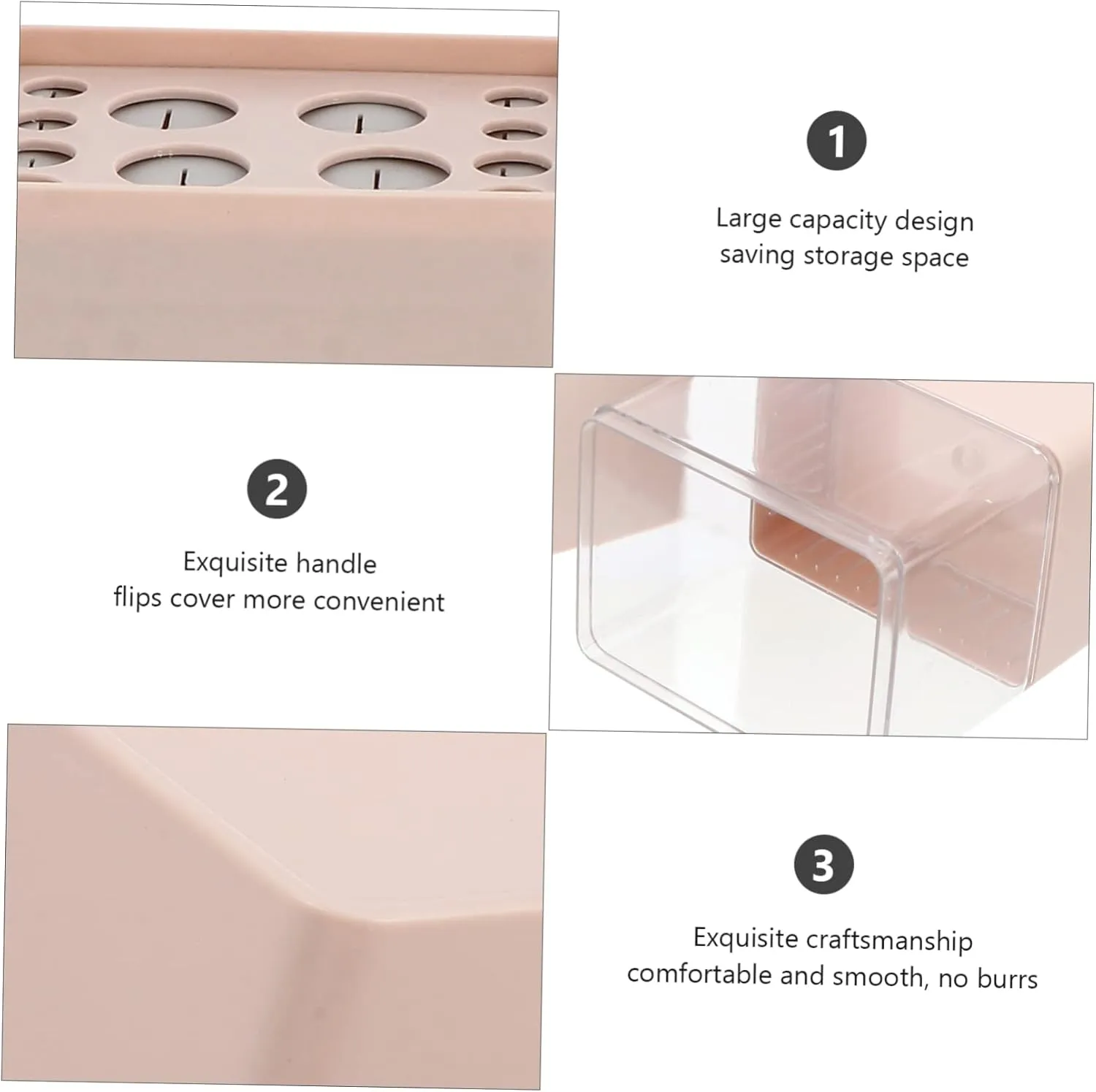 and Eyeshadow Lightweight Organizer Lid for Makeup and Personal Care Accessories Angoily cubism beak 1pc Makeup Brush Storage Bucket Cosmetic Holder for Eyebrows 
