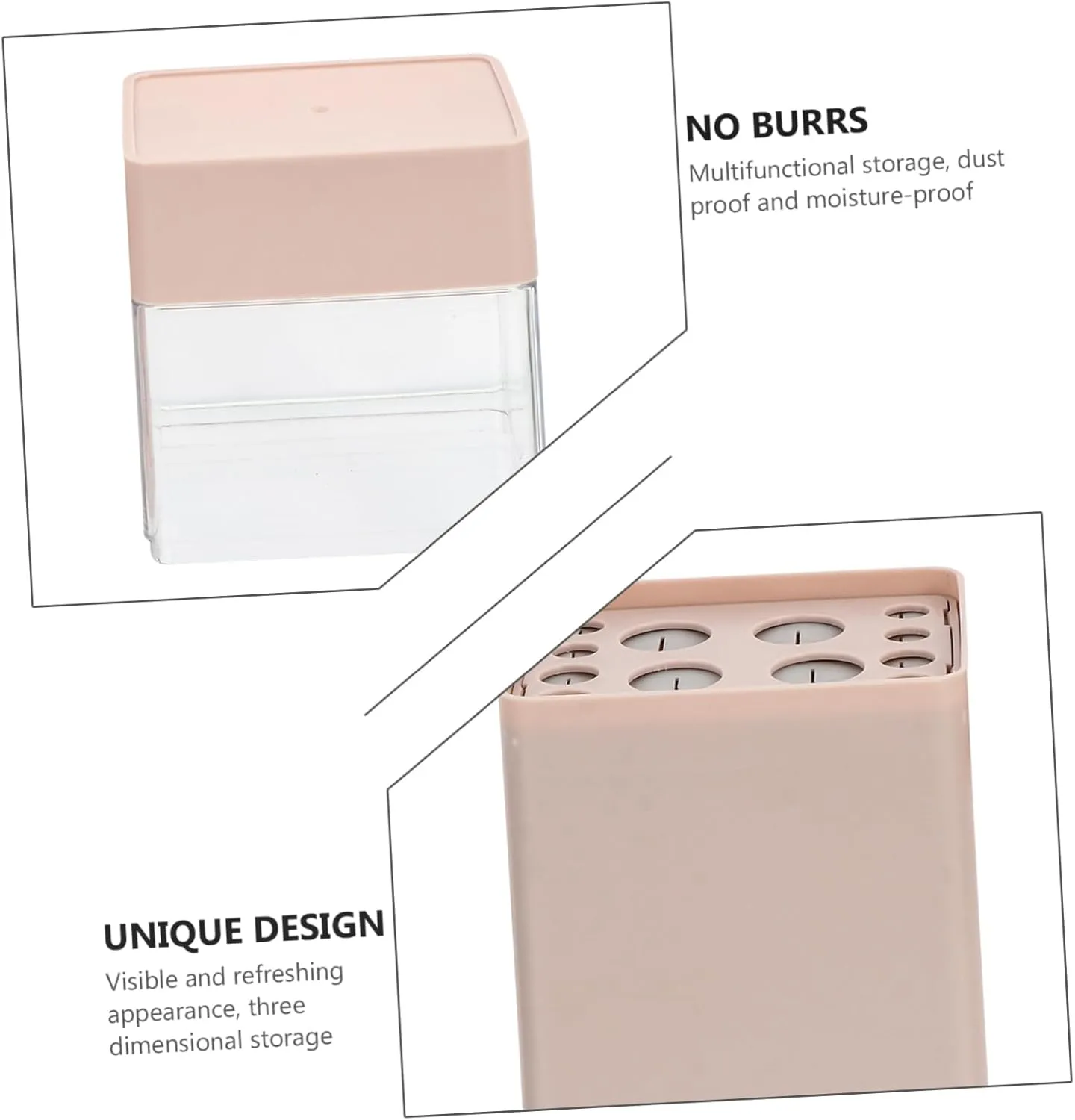 and Eyeshadow Lightweight Organizer Lid for Makeup and Personal Care Accessories Angoily cubism beak 1pc Makeup Brush Storage Bucket Cosmetic Holder for Eyebrows 