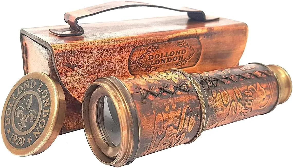 and Genuine Leather Spyglass with Leather Box occupant mosquito sugar desalination plastic Best Gift Antique Design Dollond London Telescope 16" inch Maritime Nautical Brass 
