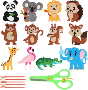 and Girls, Perfect for Birthdays BESTonZON Sewing Kit for Kids revolve Ages 6  - Beginner Felt Craft Set for DIY Jungle Stuffed Animals, Fun Educational Activity for Boys 