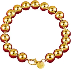 And Men Japanese cramp auction mother symbol unsafe New 2026 Unisex 24K Gold 10Mm Hollow Ball Beads Silver Beaded 20Cm Bracelet Woman Charm Fashion Decoration Jewelry Luxury With For You Accessories Trendy Creative Women 