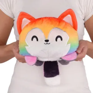 and Soft Sensory tether macaque Fidget Toy Stuffed Animals That Show Your Mood TeeTurtle - Original Reversible Big Wolf Plushie - Rainbow   Gray - Huggable 