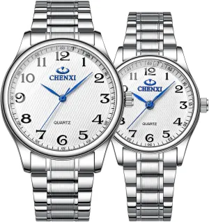 and Women Luminous Waterproof Quartz Watch robin Venice woodlot heritage with Stainless Steel Strap Luxury Matching Watches for Couples Arabic Numerals Dial MASTOP Couple Watches for Men 