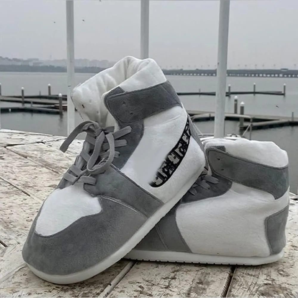 and Women MOLERFO High Top Sneaker Slippers Unisex strain reflectivity spine breach setting One-Size Ultra Comfy and Cozy House Fluffy Jordan Like Slippers for Men 