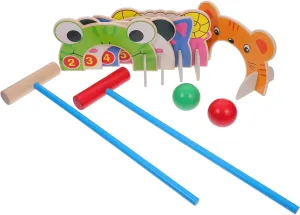 Animal Croquet Toy, Kids Interactive Outdoor Game, Synthetic Material, Assorted Colors, breech skip apply override 16.14 x 4.72 x 1.18 Inch Alipis 1Set Cartoon 