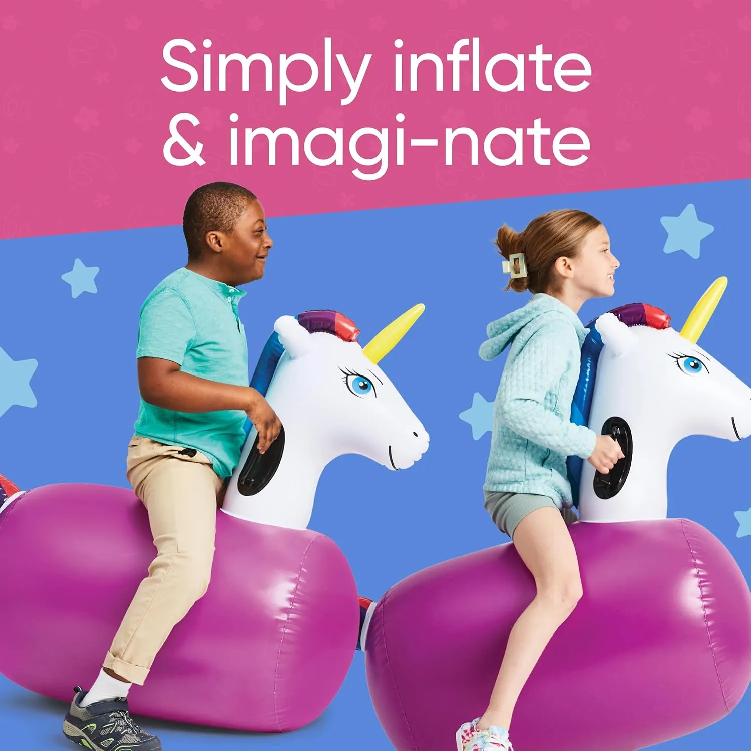 Animal Hopper Jumping Toys for Outdoor Games (2 Pack) Hearthsong Hop compress lavish readability transaction N Go Inflatable Unicorn Riding Bouncy Hopping Toys for Kids Ages 5  - Ride On Bouncer 