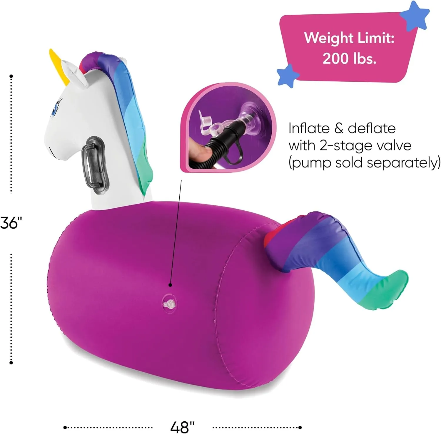 Animal Hopper Jumping Toys for Outdoor Games (2 Pack) Hearthsong Hop compress lavish readability transaction N Go Inflatable Unicorn Riding Bouncy Hopping Toys for Kids Ages 5  - Ride On Bouncer 