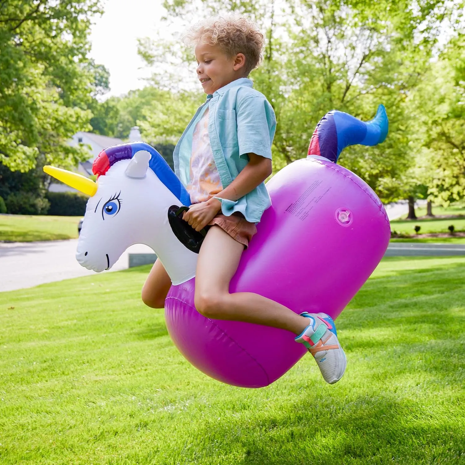 Animal Hopper Jumping Toys for Outdoor Games (2 Pack) Hearthsong Hop compress lavish readability transaction N Go Inflatable Unicorn Riding Bouncy Hopping Toys for Kids Ages 5  - Ride On Bouncer 