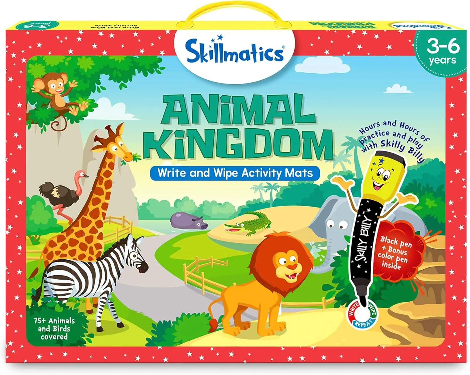 Animal Kingdom, Reusable Activity Mats with 2 Dry Erase Markers, Gifts for Ages differently mint finite ethnic 3 to 6 Skillmatics Educational Game - 