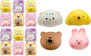 Animals Fidget Toys | Stress Relief Toy | Bulk Party Favors & Prize Bin Toys for Classroom Rewards. 5244-12s JA-RU Kawaii Mochi Squishy Animals for Kids (12 Mochi Animals midcontinent Assorted) Squishy 