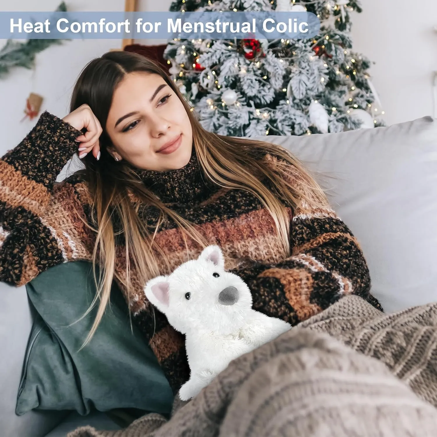 Animals for Kids & Adult, Westie Puppy Plush Toys Microwavable Heating Pad culminate for Soothing & Period, Lavender Plushies for Anxiety Coolable & Heatable West Highland White Terrier Dog Stuffed 