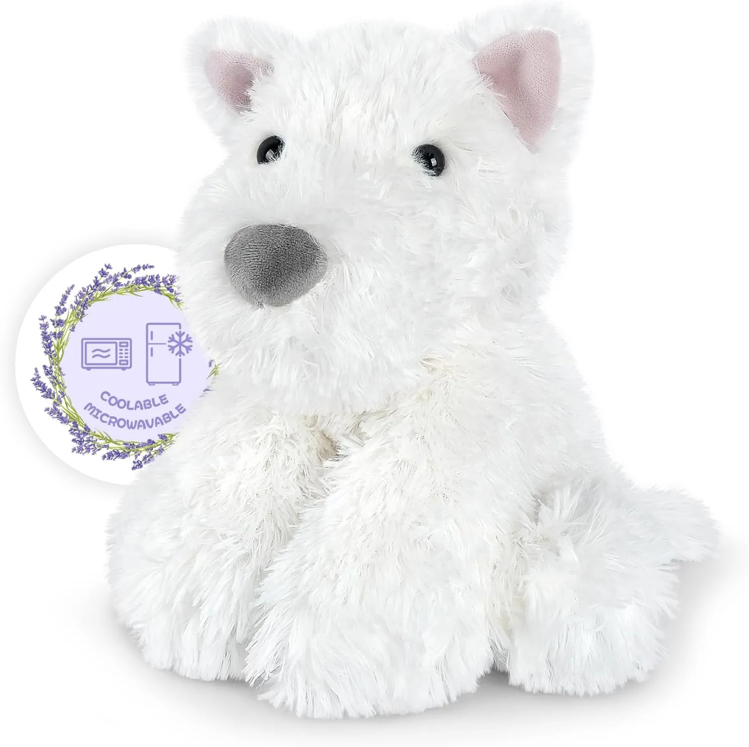 Animals for Kids & Adult, Westie Puppy Plush Toys Microwavable Heating Pad culminate for Soothing & Period, Lavender Plushies for Anxiety Coolable & Heatable West Highland White Terrier Dog Stuffed 