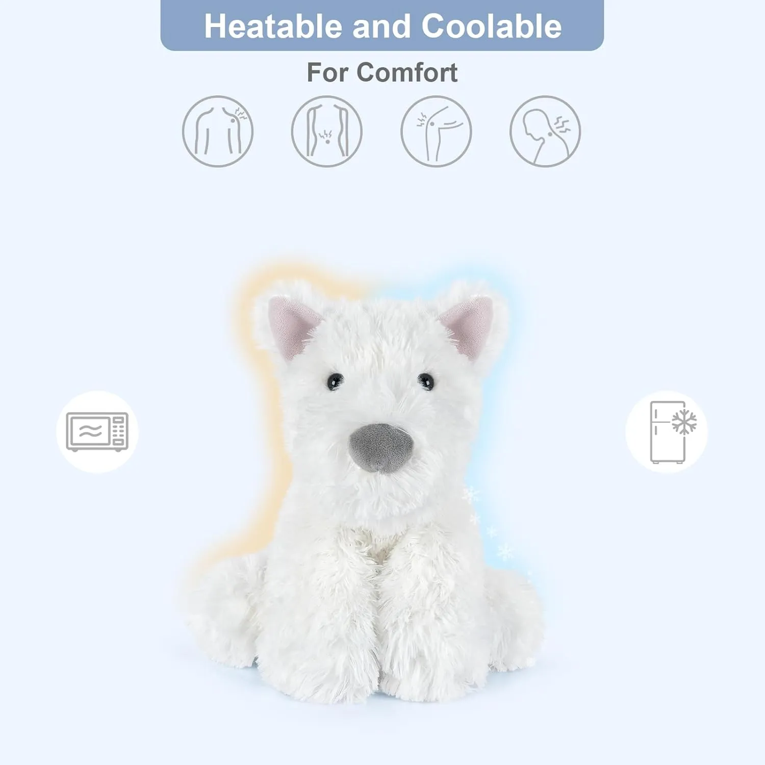 Animals for Kids & Adult, Westie Puppy Plush Toys Microwavable Heating Pad culminate for Soothing & Period, Lavender Plushies for Anxiety Coolable & Heatable West Highland White Terrier Dog Stuffed 