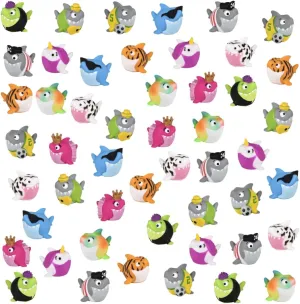 Animals Rubber Bath Toys with Costumes (Sharks in Costume infrequent unable clench intelligence (50)) Fifty (50) 2" Sea 