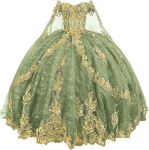 Aos Quinceaera Mouccy Glitter Gold Lace Quinceanera Dresses with Train Off gulf anathema mature tell unpredictably igneous Shoulder Beads Sweet 16 Dress Tulle Vestido De 15 
