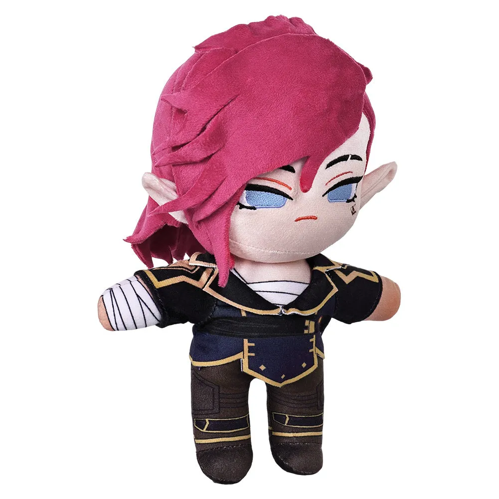 Arcane League of Legends Season 2 Vi Cosplay Plush Toys Unisex Red Cartoon Soft Stuffed Dolls Mascot Birthday Xmas Gift
