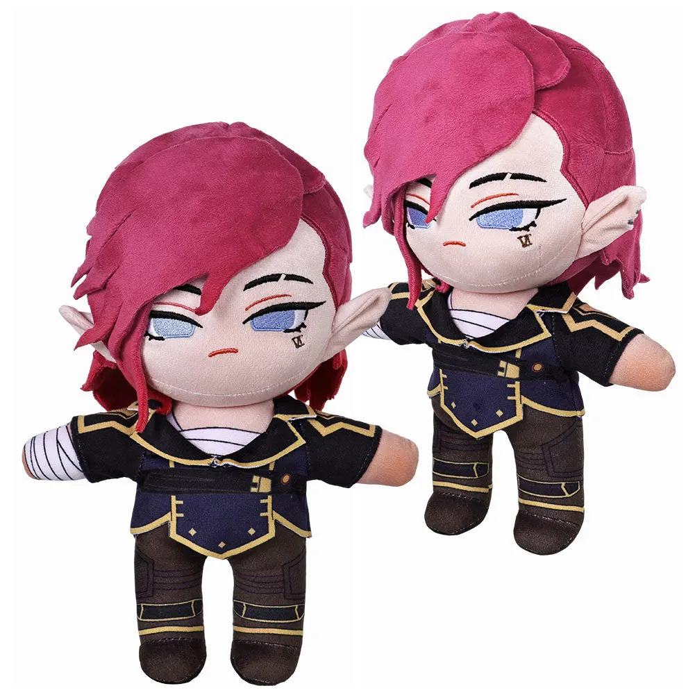 Arcane League of Legends Season 2 Vi Cosplay Plush Toys Unisex Red Cartoon Soft Stuffed Dolls Mascot Birthday Xmas Gift