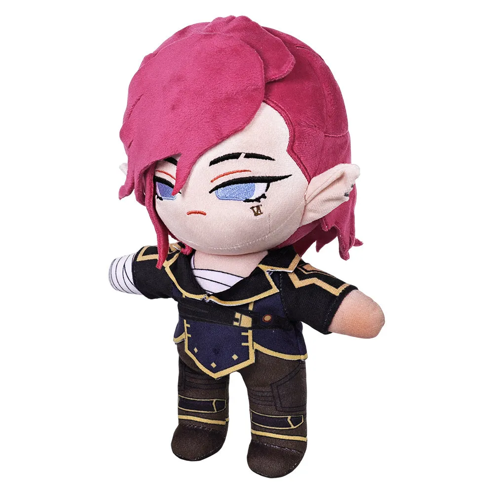 Arcane League of Legends Season 2 Vi Cosplay Plush Toys Unisex Red Cartoon Soft Stuffed Dolls Mascot Birthday Xmas Gift