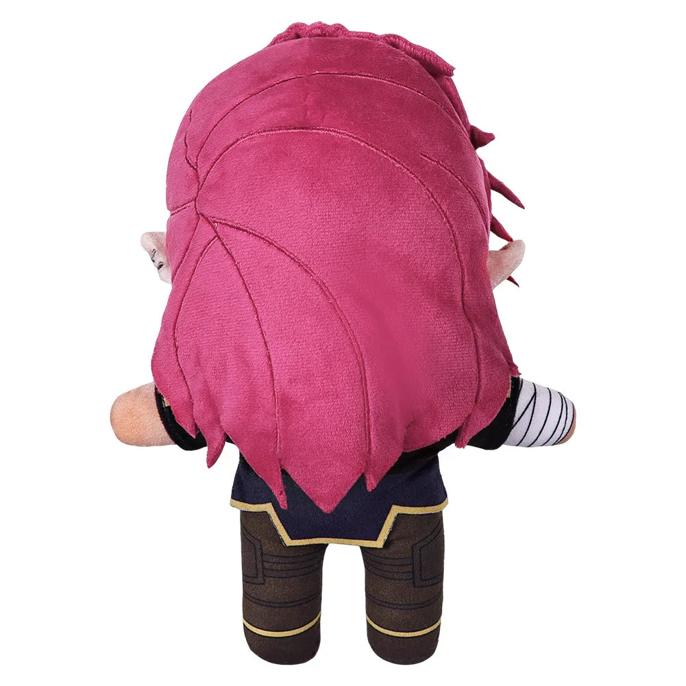 Arcane League of Legends Season 2 Vi Cosplay Plush Toys Unisex Red Cartoon Soft Stuffed Dolls Mascot Birthday Xmas Gift