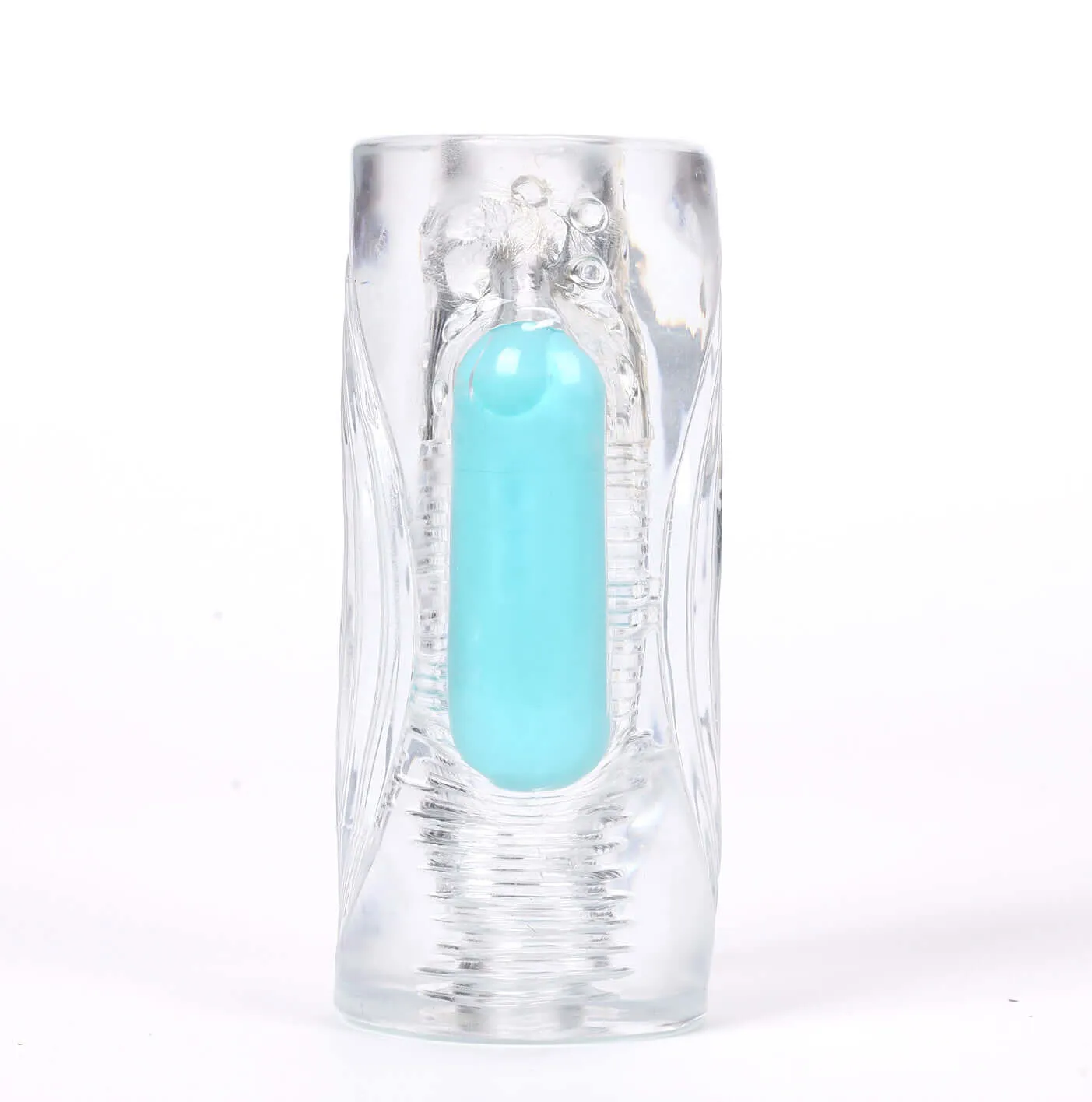 Aster Vibrating Male Masturbator With Bullet -  Clear