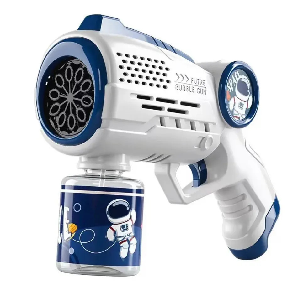 Astronaut Electric Automatic Light Bubble Machine Bubbles Gun Summer Beach Bath Outdoor Game Fantasy Toys for Children Kids Gift