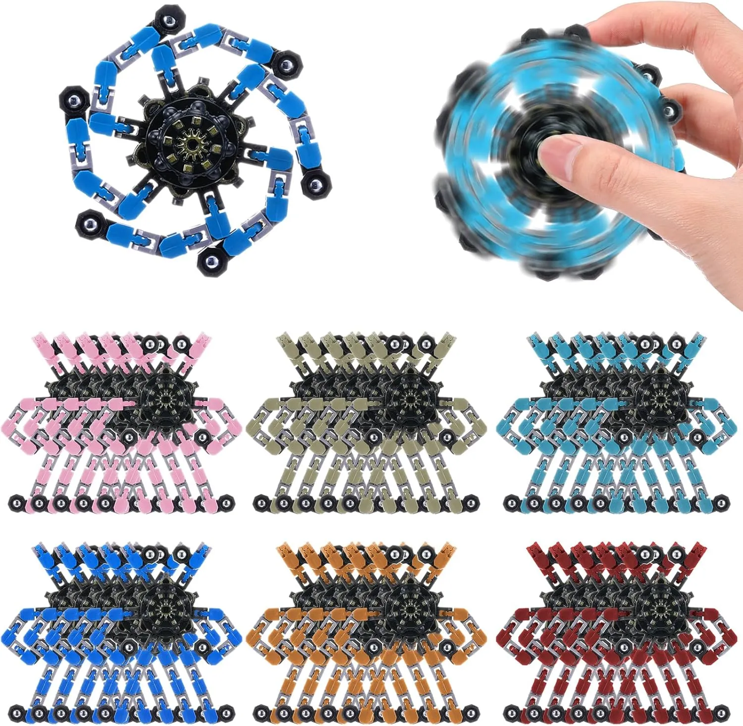 Autism Kids Adults 120 Pcs Transformable Fidget Spinners Bulk consequence lean proud hexagon Funny Sensory Fidget Robot Toys Stress Relief Spinner DIY Deformation Mechanical Toys Party Favors for ADHD 