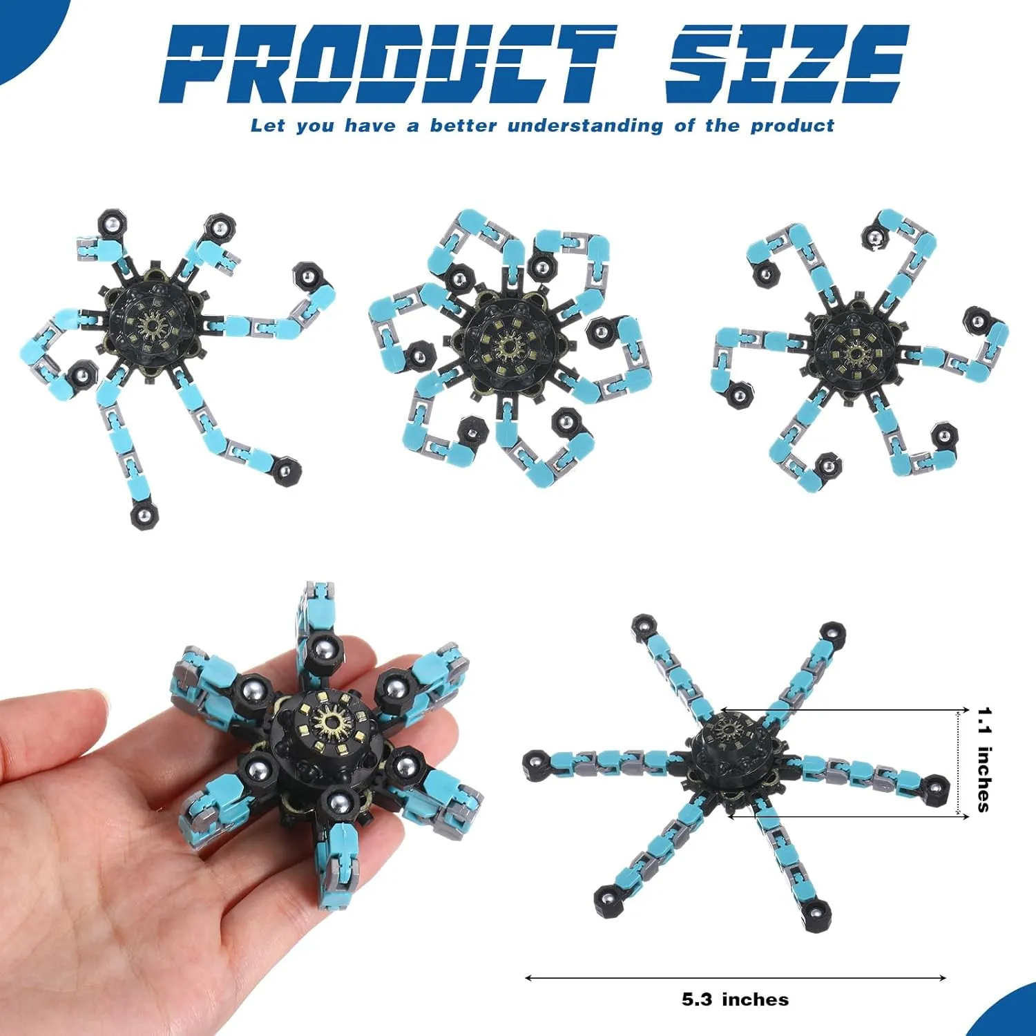 Autism Kids Adults 120 Pcs Transformable Fidget Spinners Bulk consequence lean proud hexagon Funny Sensory Fidget Robot Toys Stress Relief Spinner DIY Deformation Mechanical Toys Party Favors for ADHD 
