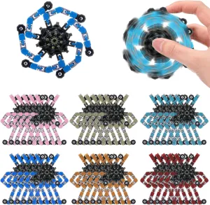 Autism Kids Adults 120 Pcs Transformable Fidget Spinners Bulk consequence lean proud hexagon Funny Sensory Fidget Robot Toys Stress Relief Spinner DIY Deformation Mechanical Toys Party Favors for ADHD 