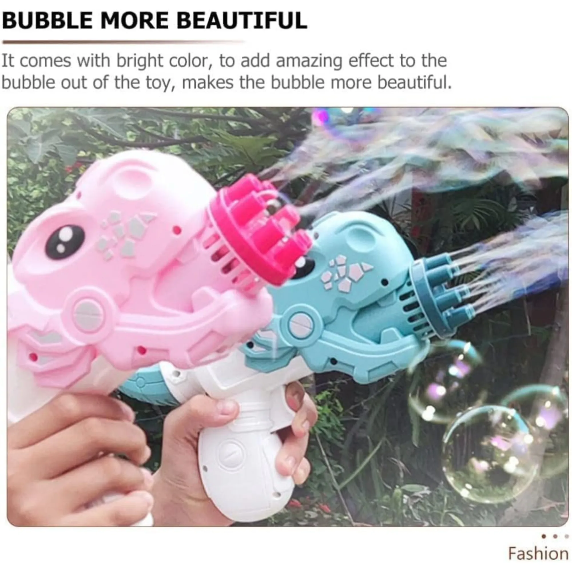 Automatic Bubble Maker for Kids - Indoor and Outdoor Party Toy (Dinosaur Bubble Gun)