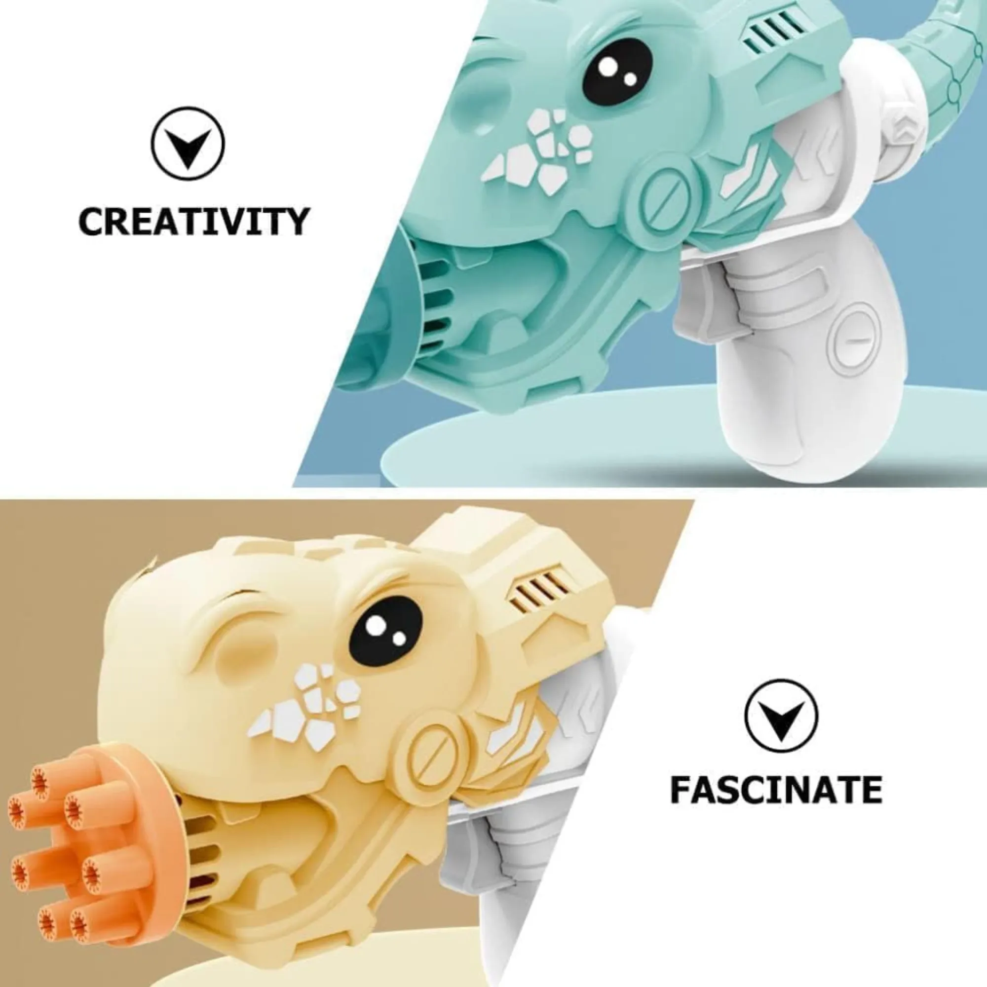 Automatic Bubble Maker for Kids - Indoor and Outdoor Party Toy (Dinosaur Bubble Gun)