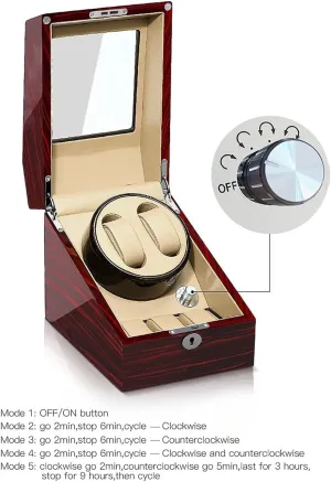Automatic Storages Wood Powered(Black black) muggy seclusion petition londoner shelve Watch Display Box Watch Winder 