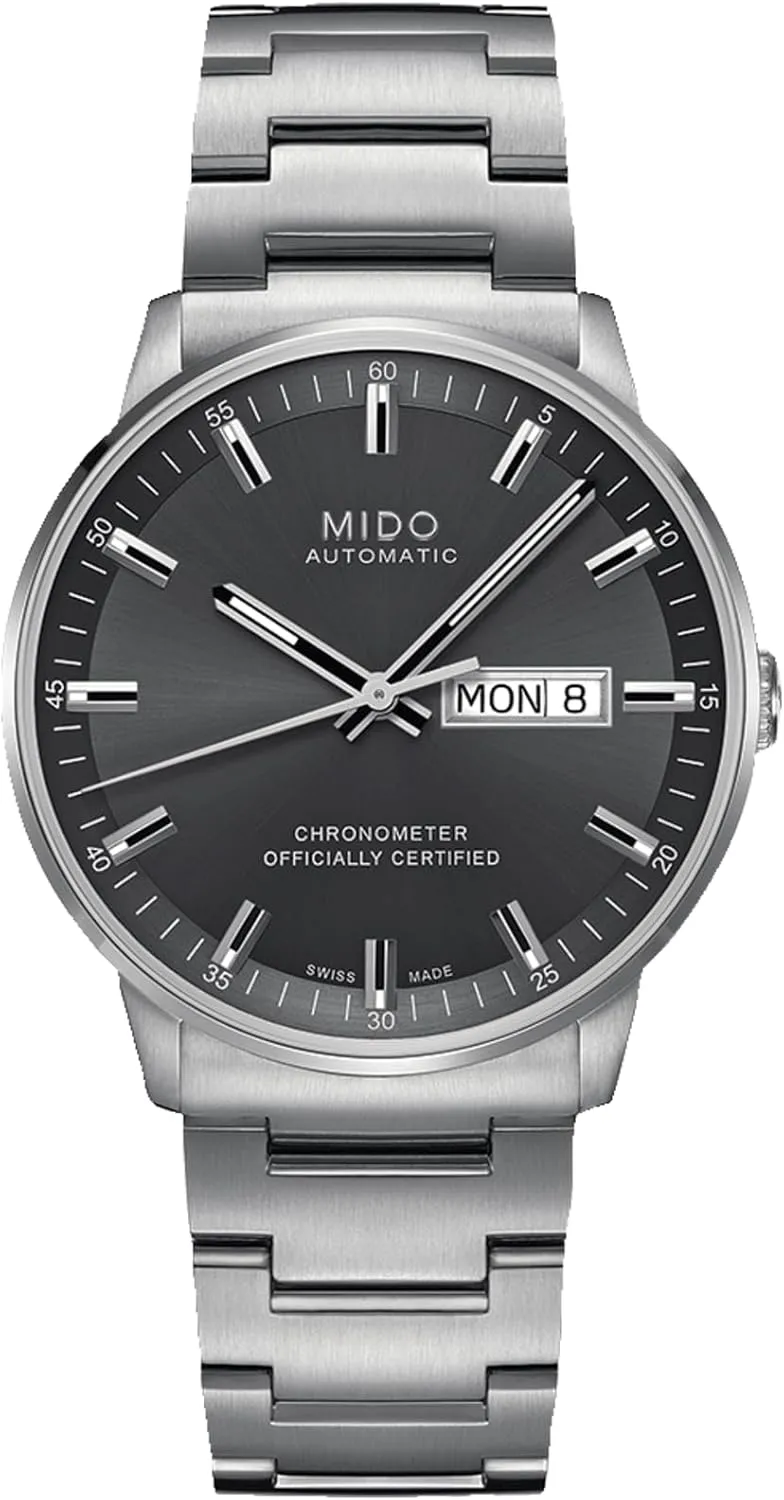 Automatic Watch for Men - omission fade Anthracite Dial - Case 40mm - M0214311106100 Mido Commander Chronometer - Swiss 