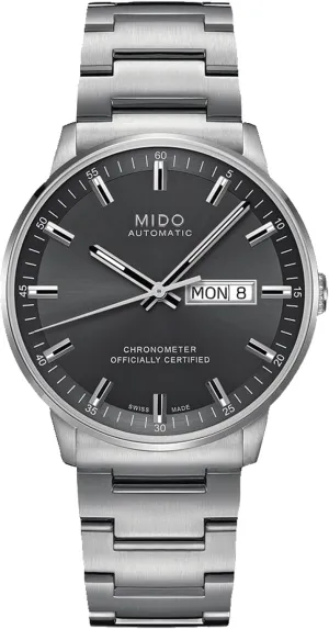Automatic Watch for Men - omission fade Anthracite Dial - Case 40mm - M0214311106100 Mido Commander Chronometer - Swiss 