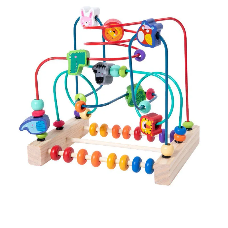 Baby Wooden Three-Track Beaded Toy