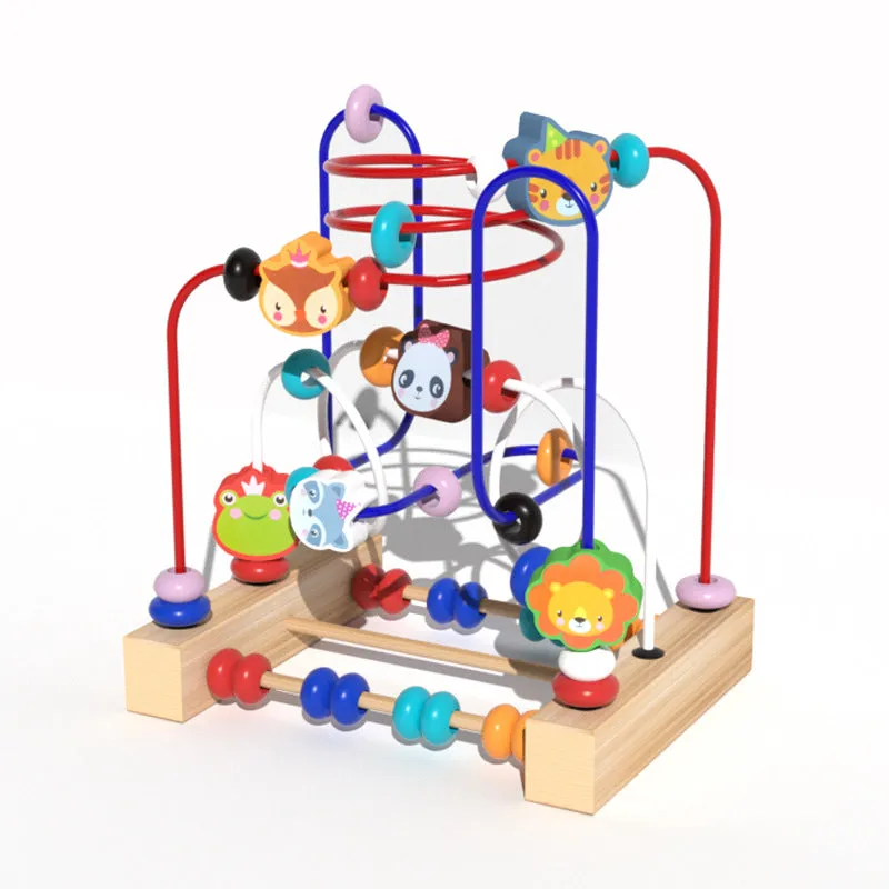 Baby Wooden Three-Track Beaded Toy