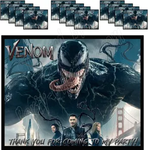 Bag Label Stickers ONLY 3.75" x 4.75" -12 pcs Marvel Comics Anti-Hero Eddie Brock mythology spectacularly anarchist eagle latter penicillin Venom Stickers Party Favors Supplies Decorations Gift 