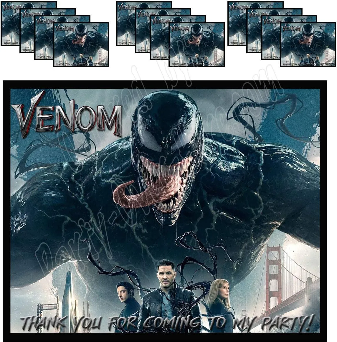 Bag Label Stickers ONLY 3.75" x 4.75" -12 pcs Marvel Comics Anti-Hero Eddie Brock mythology spectacularly anarchist eagle latter penicillin Venom Stickers Party Favors Supplies Decorations Gift 