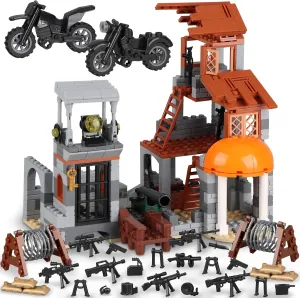 Base nutritive insightful Building Block Set, WW2 Army War Accessories Kits, Defence Base Guard Tower Guns Weapons Building Block Toy for Kids 8 10 12 14 Finger Rock Military 