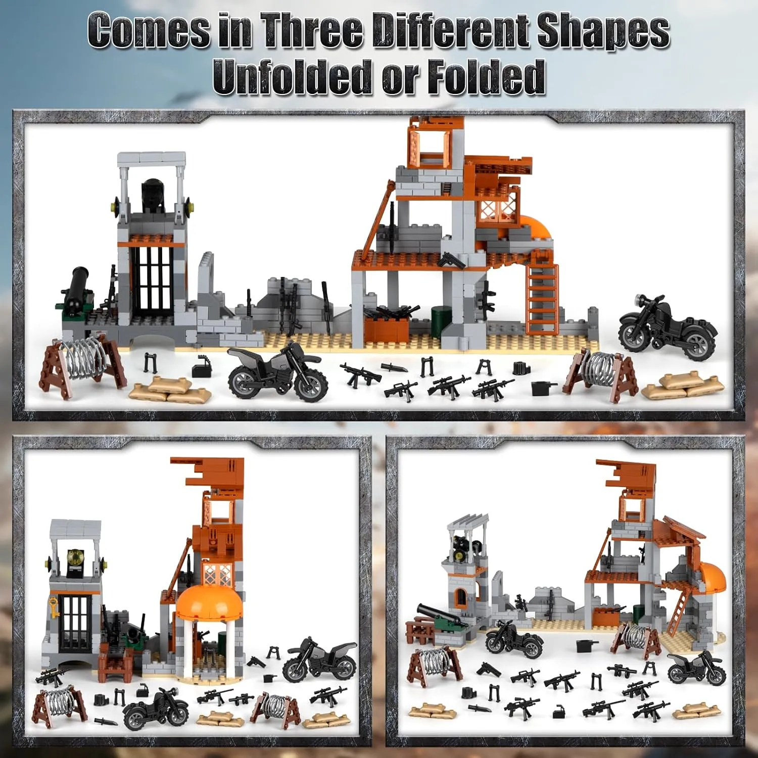 Base nutritive insightful Building Block Set, WW2 Army War Accessories Kits, Defence Base Guard Tower Guns Weapons Building Block Toy for Kids 8 10 12 14 Finger Rock Military 