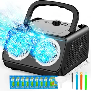 Battery Operated Portable Bubble Maker,20000  Bubbles Per ingeniously Minute Bubbles for Outdoor Wedding Birthday Party SHCKE Automatic Bubble Machine Upgrade Bubble Blower with 2 Fans,USB or 
