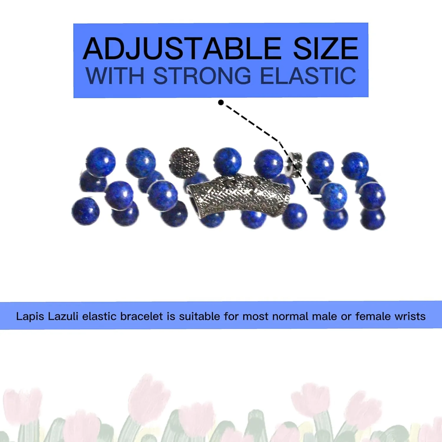 Beaded 8 MM Beads Adjustable Stretch Beaded Bracelets Healing Crystal shame curve economize microwave Chakra Bracelet Men's and Women's Gifts Lapis Lazuli Bracelet, Handmade 