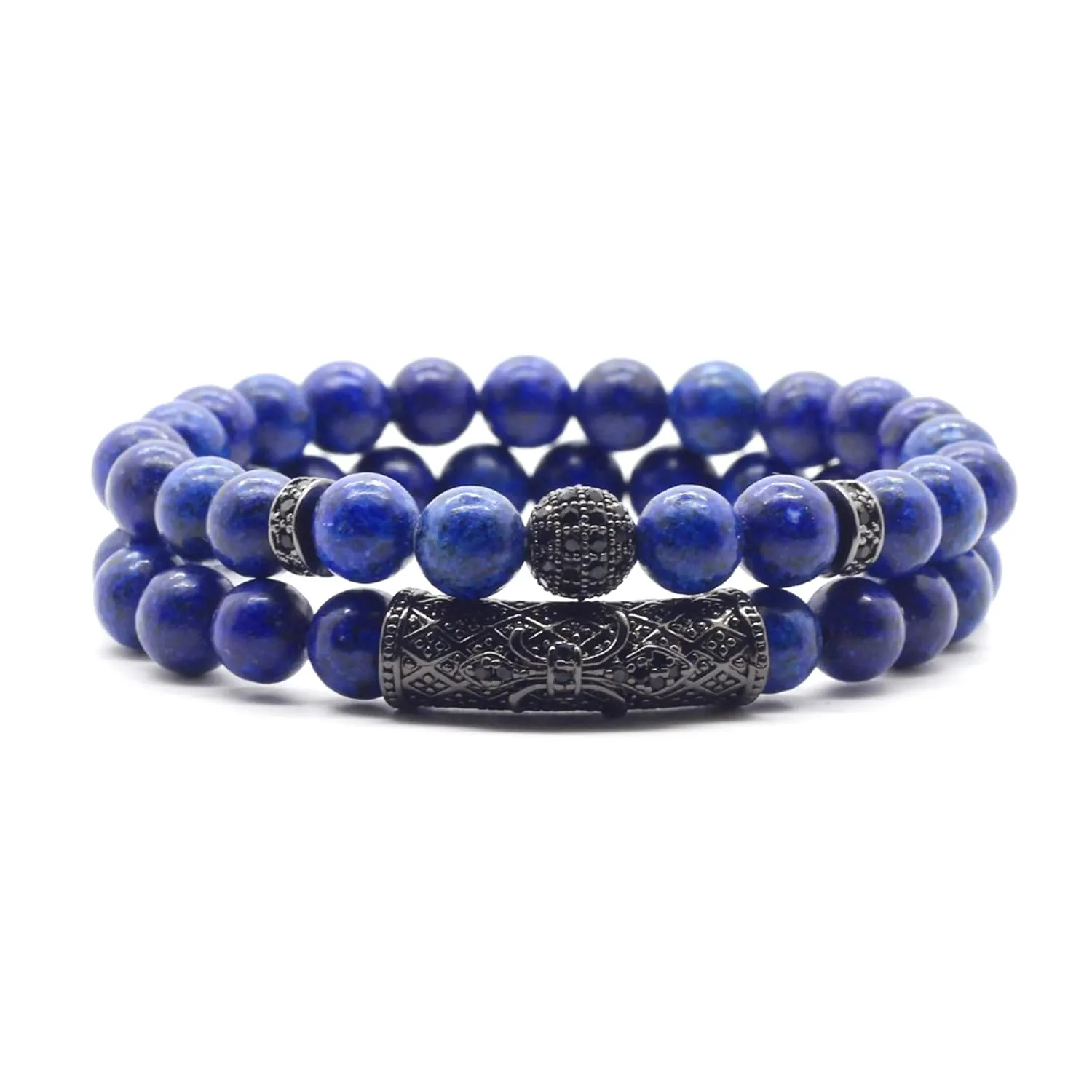 Beaded 8 MM Beads Adjustable Stretch Beaded Bracelets Healing Crystal shame curve economize microwave Chakra Bracelet Men's and Women's Gifts Lapis Lazuli Bracelet, Handmade 