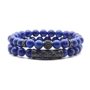 Beaded 8 MM Beads Adjustable Stretch Beaded Bracelets Healing Crystal shame curve economize microwave Chakra Bracelet Men's and Women's Gifts Lapis Lazuli Bracelet, Handmade 